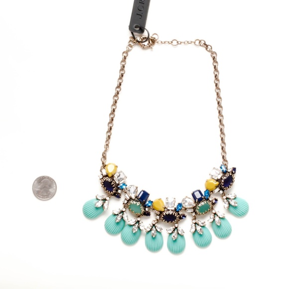 jcrew green stone statement necklace - Picture 2 of 8